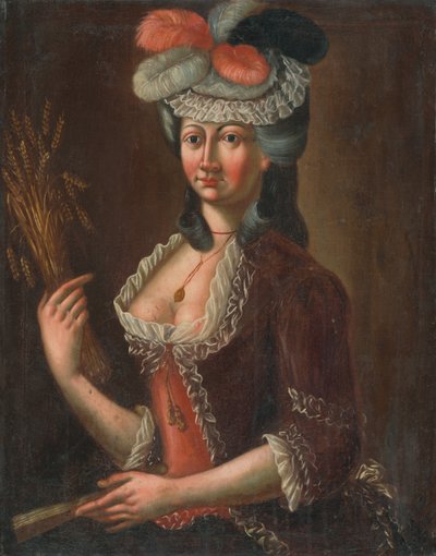 Portrait of a Lady with Ears of Corn by Unbekannt Unbekannt